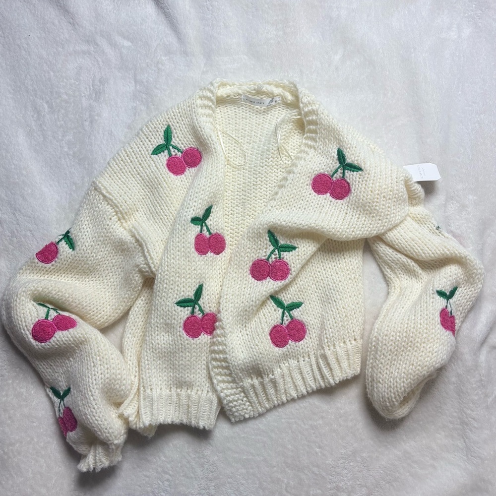 NWT Altard State Cherry Cardigan - Size XL